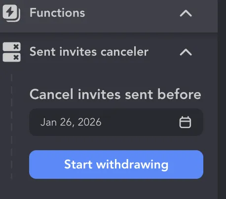 bouton de Linked Helper permettant de lancer le retrait