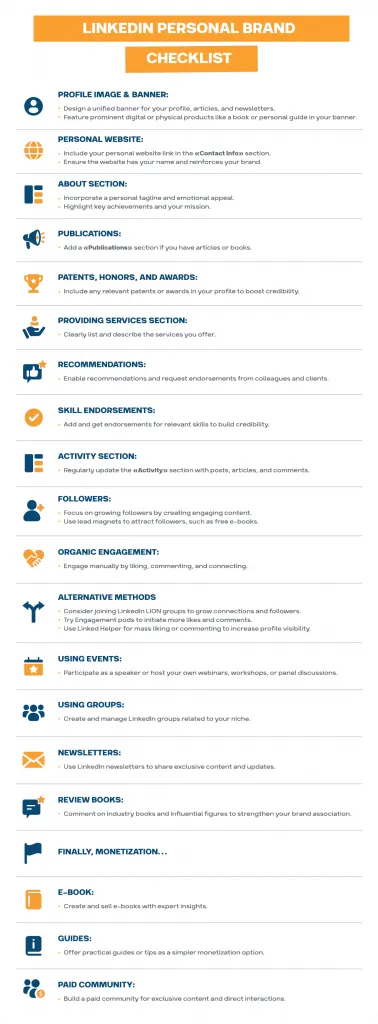 Liste de contrôle pour votre marque personnelle sur LinkedIn