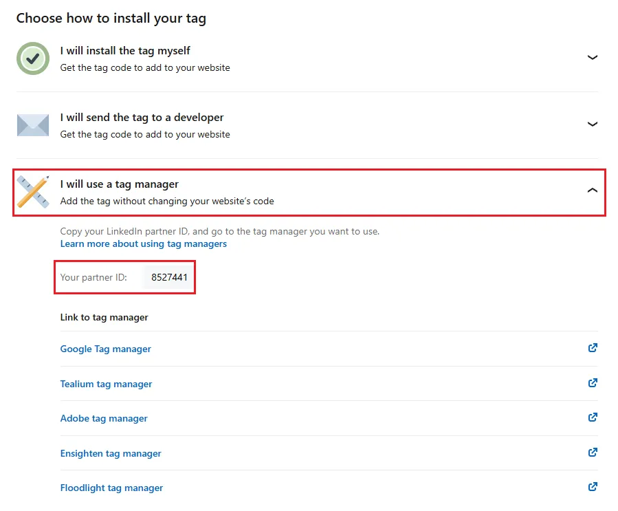 LinkedIn Pixel Setup Interface Part 4