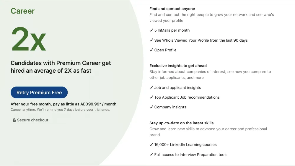 Prix de LinkedIn Premium : avantages et inconvénients de l’offre Career