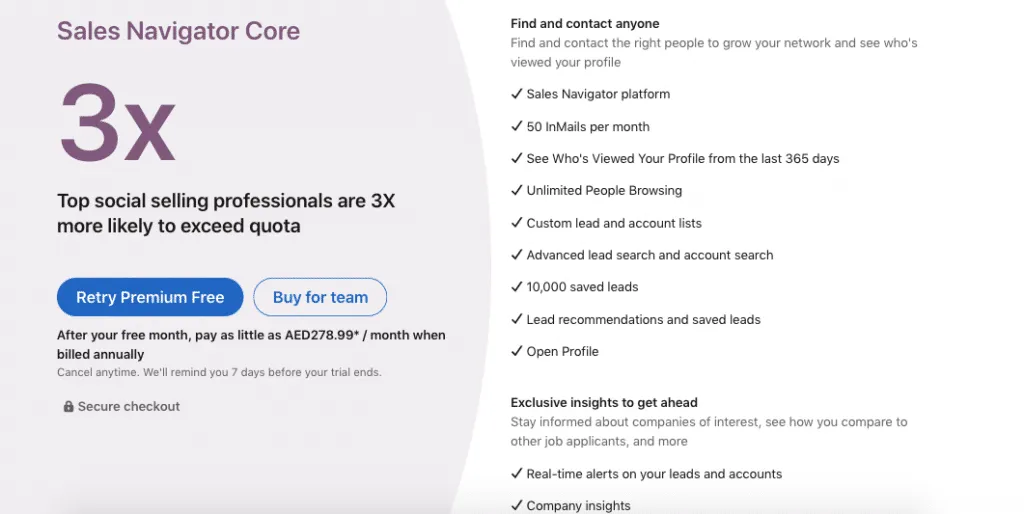 Présentation des fonctionnalités de LinkedIn Sales Navigator Core
