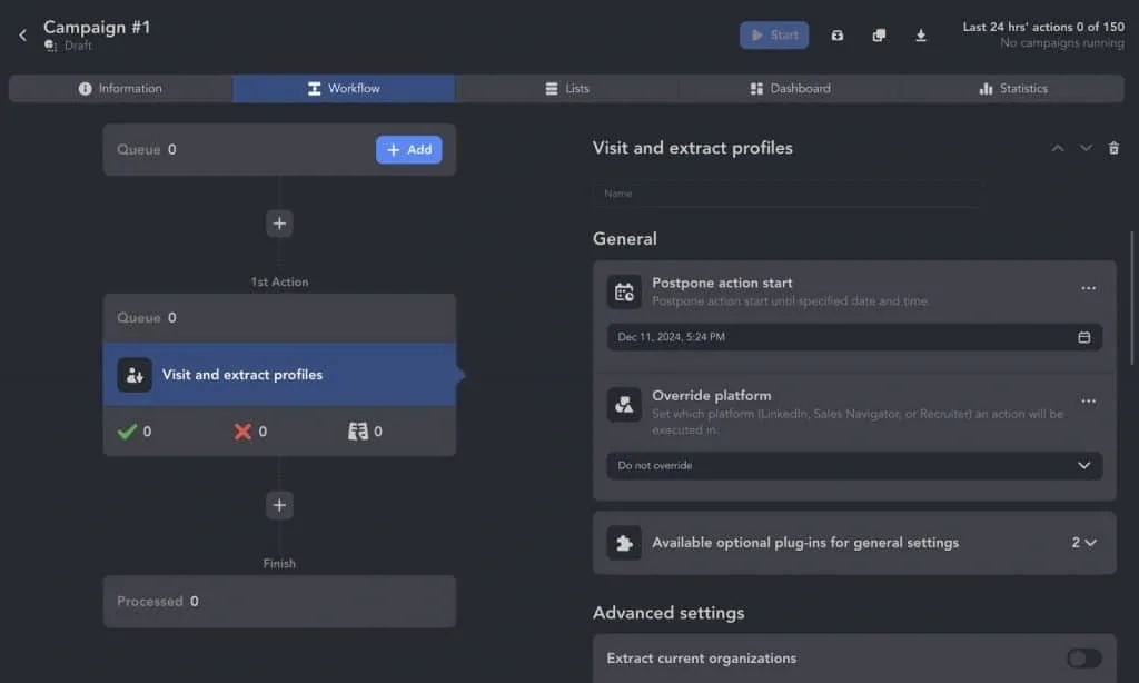 Modo privado do LinkedIn - ferramenta do Linked Helper para visitas em lote