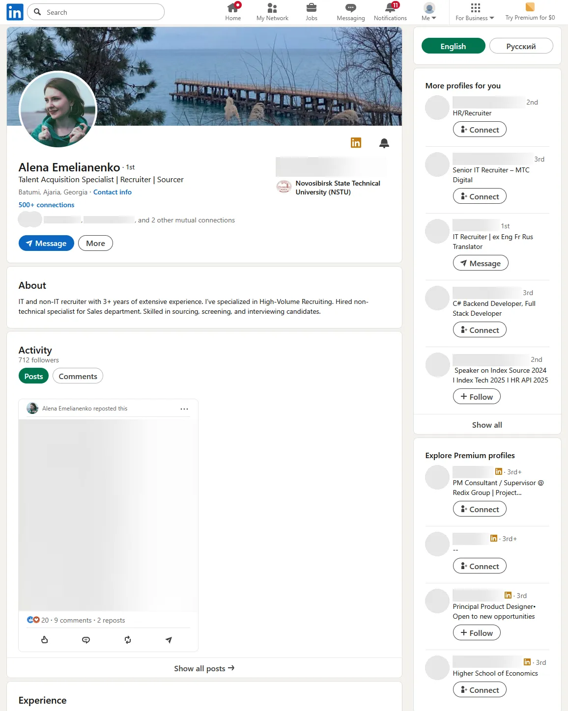 LinkedIn Profile Example
