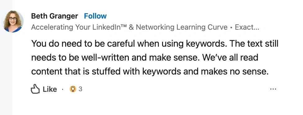 Empfehlung eines LinkedIn-Beraters zur Steigerung der Profilsichtbarkeit.