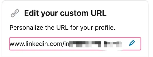 Menü zum Bearbeiten der Profil-URL.