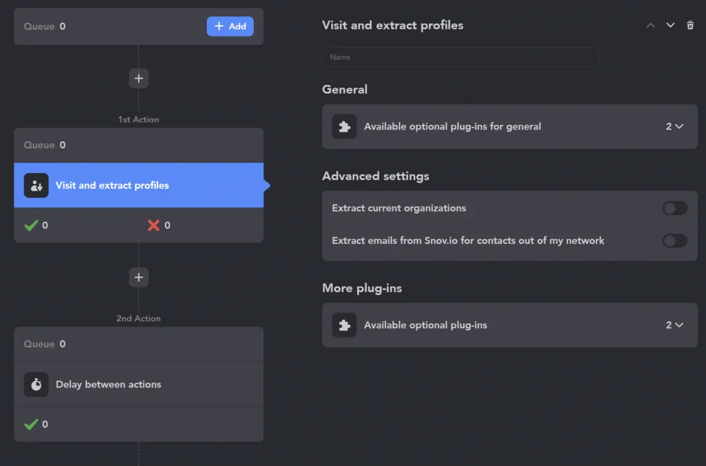 Die Aktion „Visit & Extract Profiles“