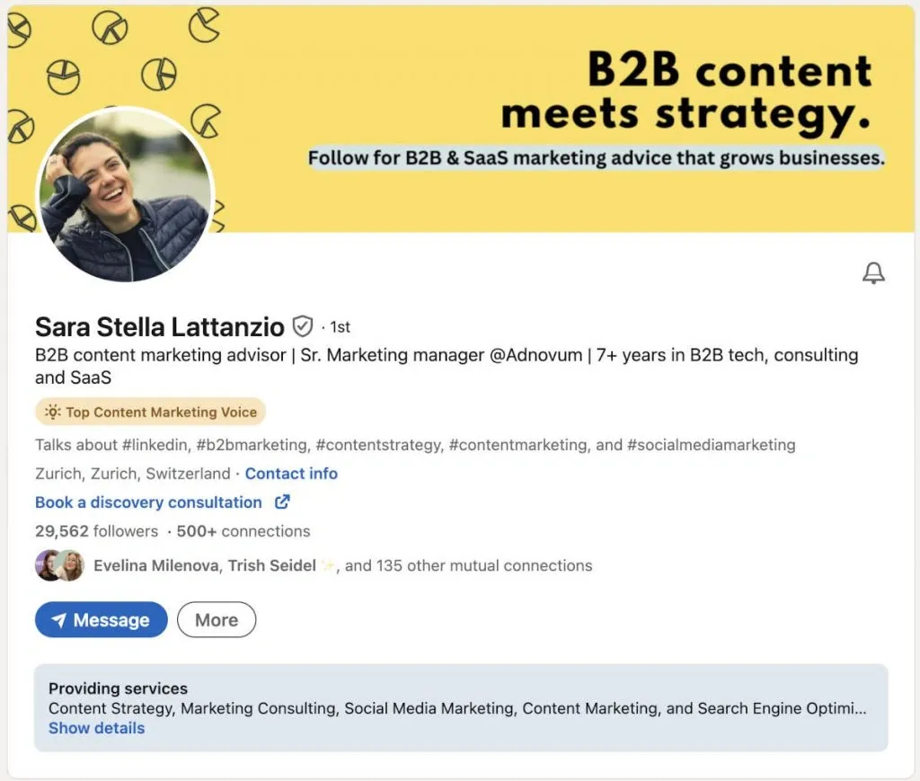 Optimiertes LinkedIn-Profil – Beispiel