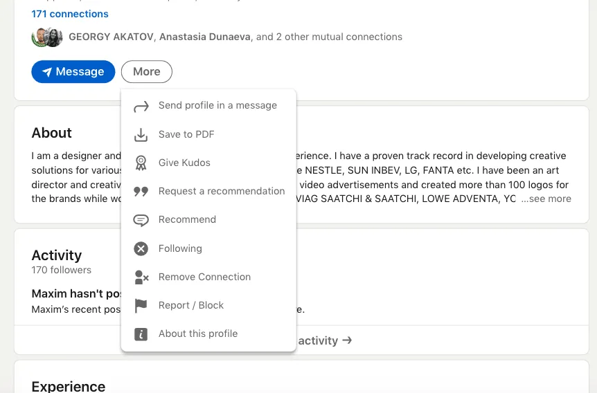 recomendación para LinkedIn: ejemplos de testimonios eficaces para establecer contactos