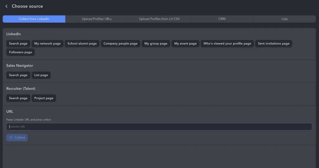 Bouton « Add » permettant d’ajouter une audience dans Linked Helper