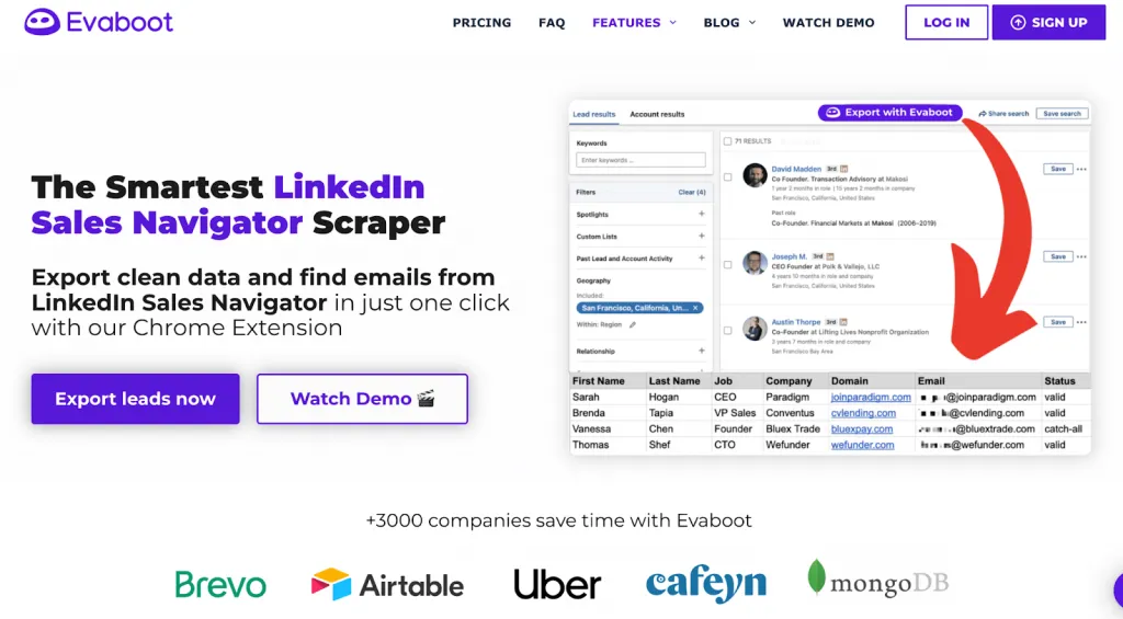 Extracteur de données LinkedIn Evaboot