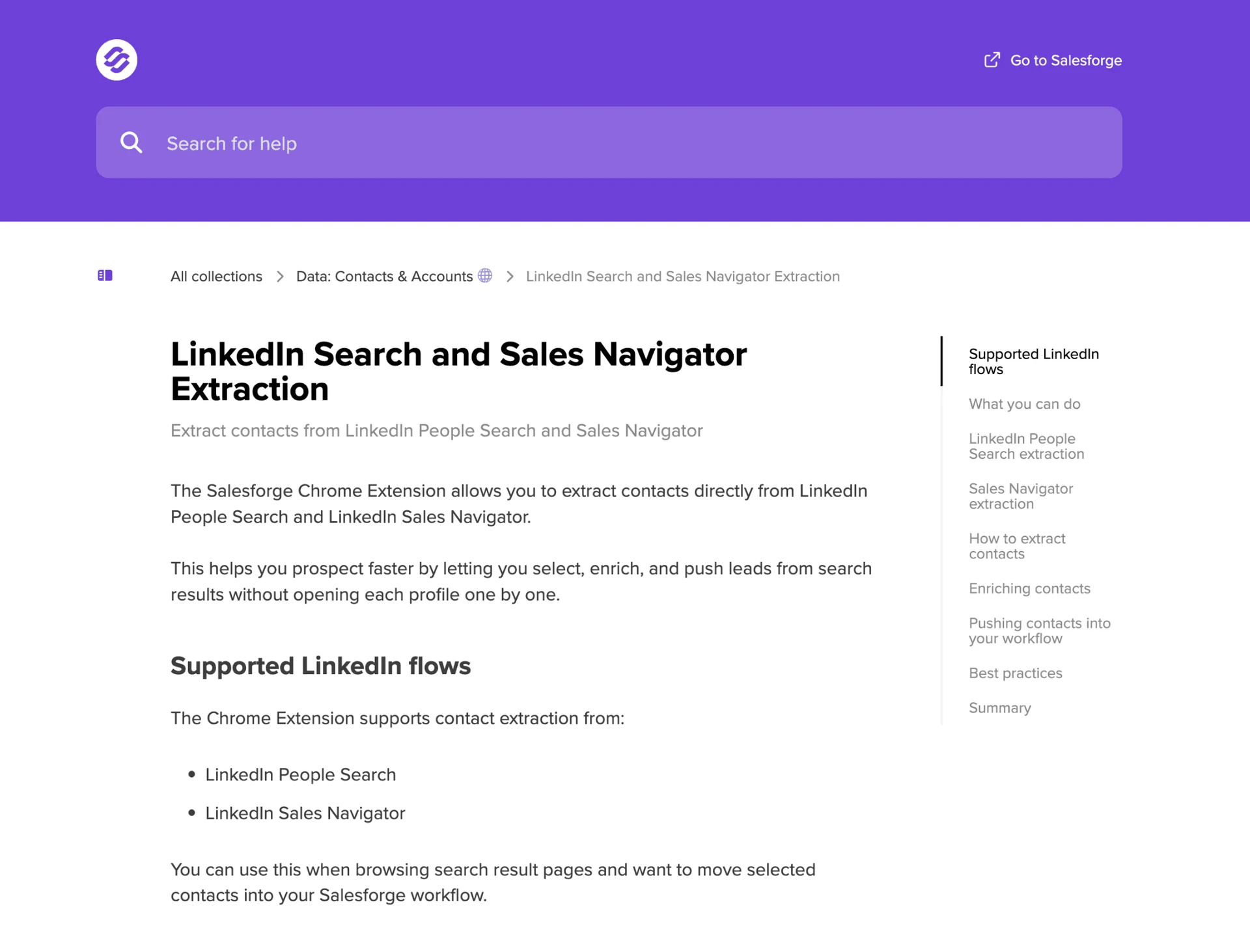 Remitente de LinkedIn, extracción, acciones y cupos