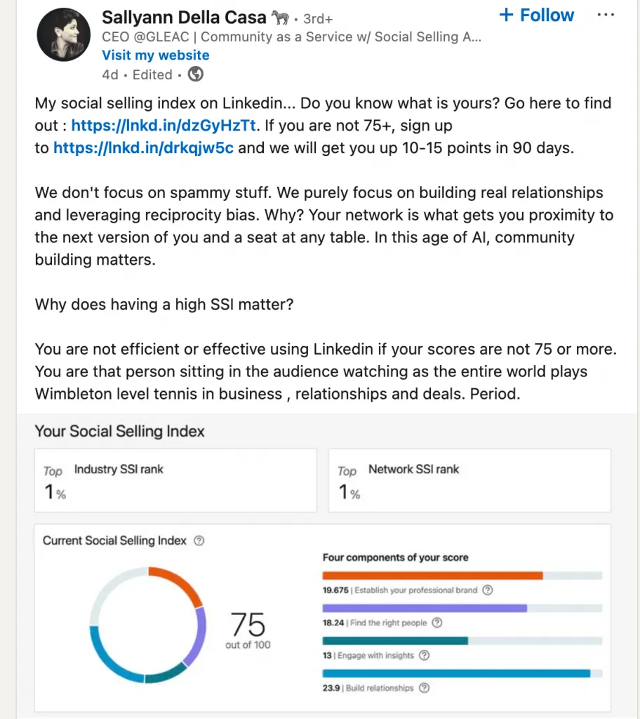 Authentischer Expertenbeitrag zur Verbesserung des SSI-Scores auf LinkedIn