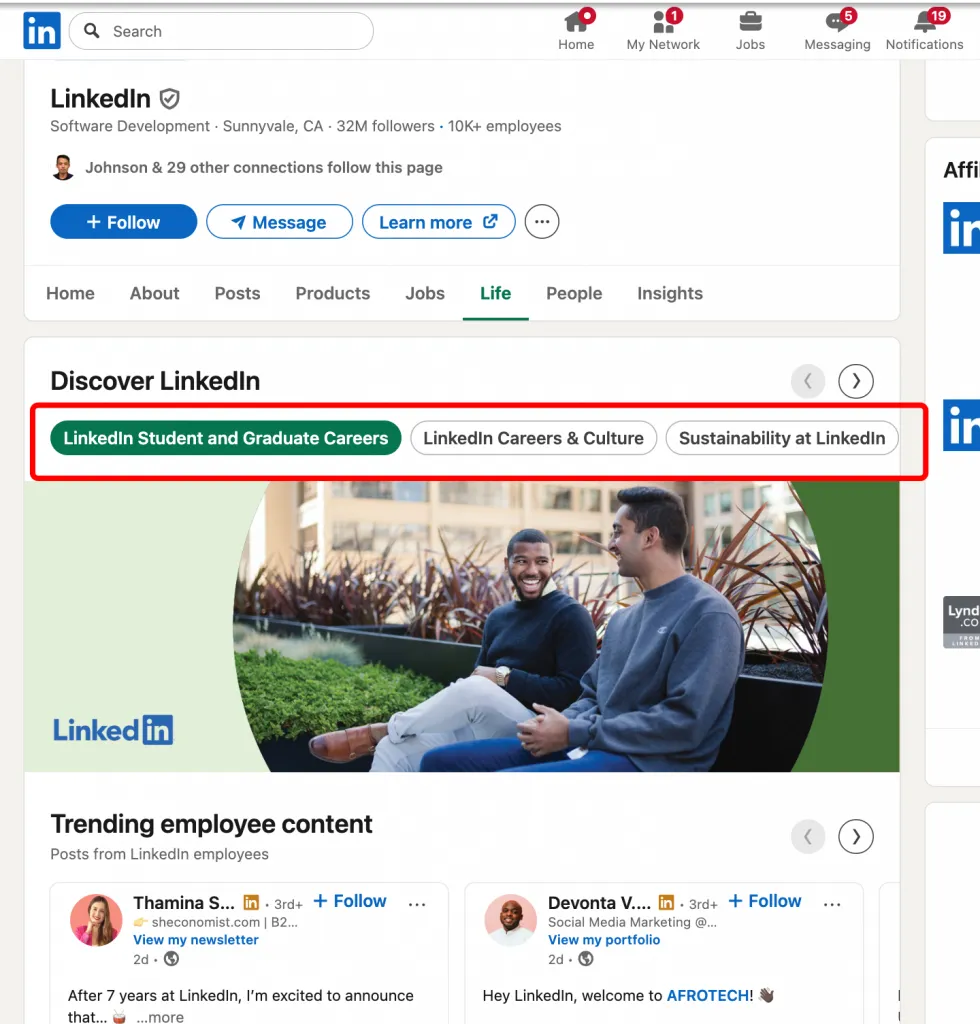 Career Page von LinkedIn Talent Solutions