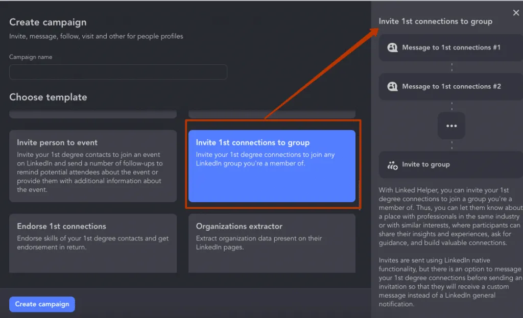 Invitation de relations à rejoindre un groupe pour les stratégies commerciales B2B