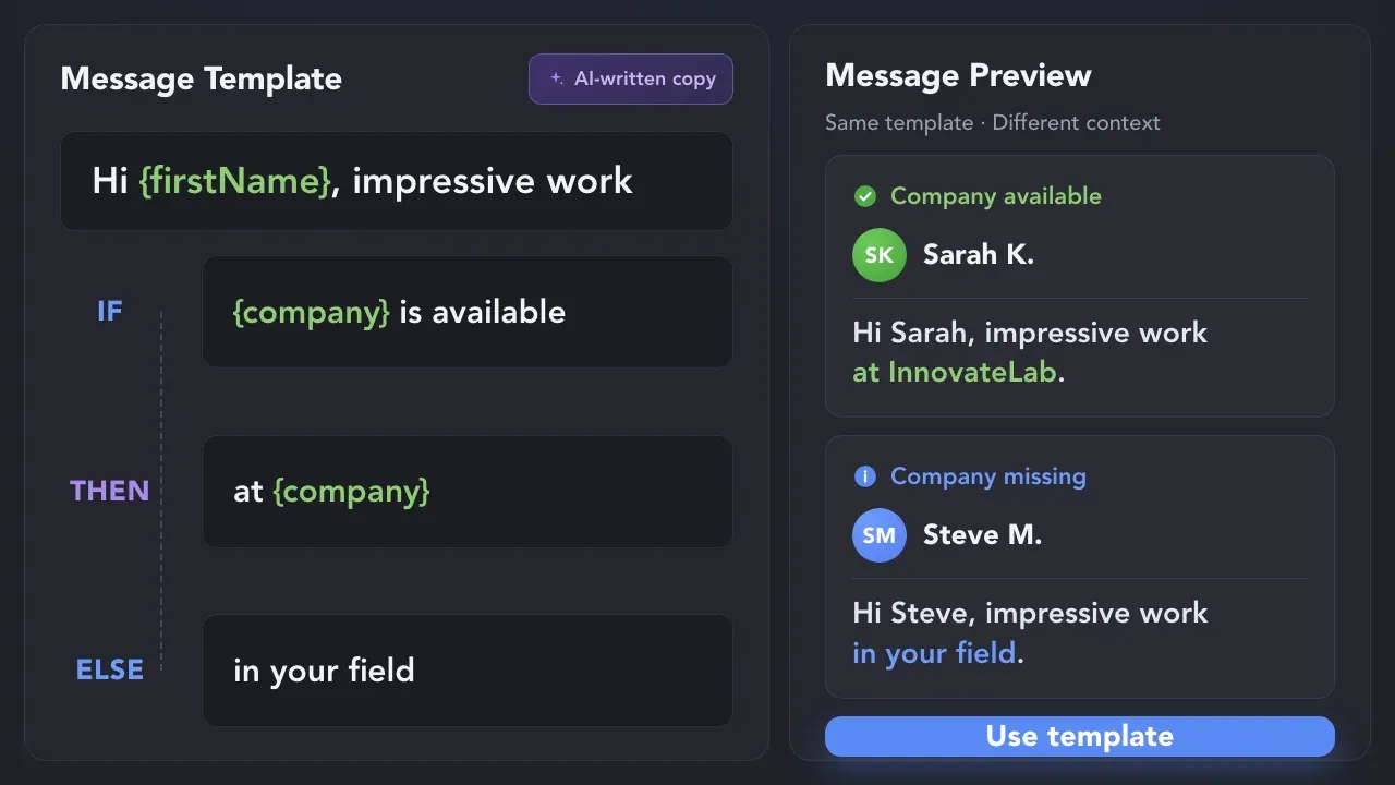 Adapt One Template to Different Leads
