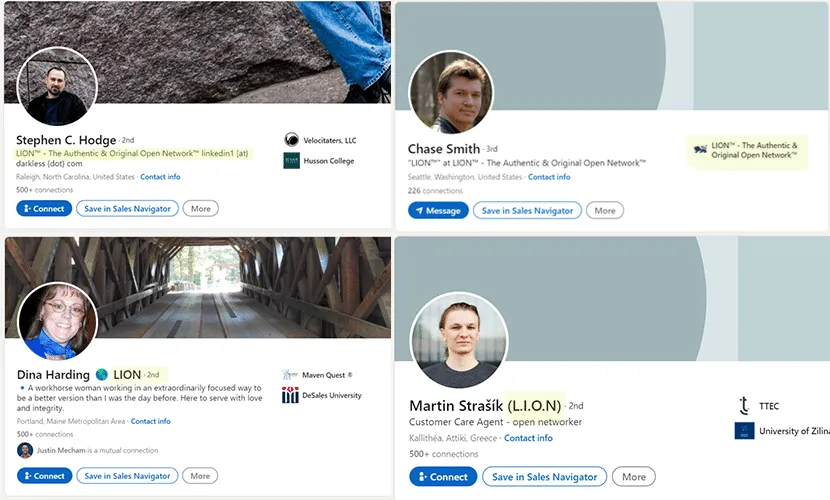 Perfiles de LinkedIn abiertos a establecer contactos