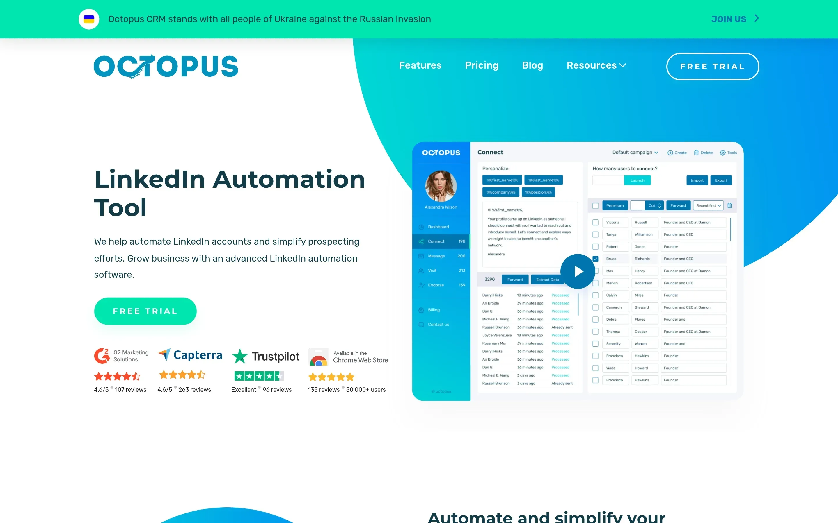 Página de inicio de Octopus CRM, octubre de 2026