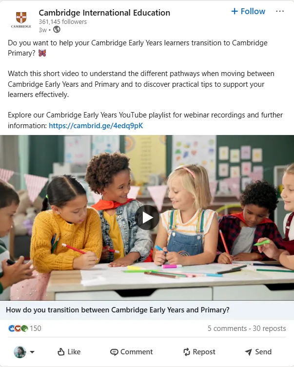 Organic LinkedIn Post