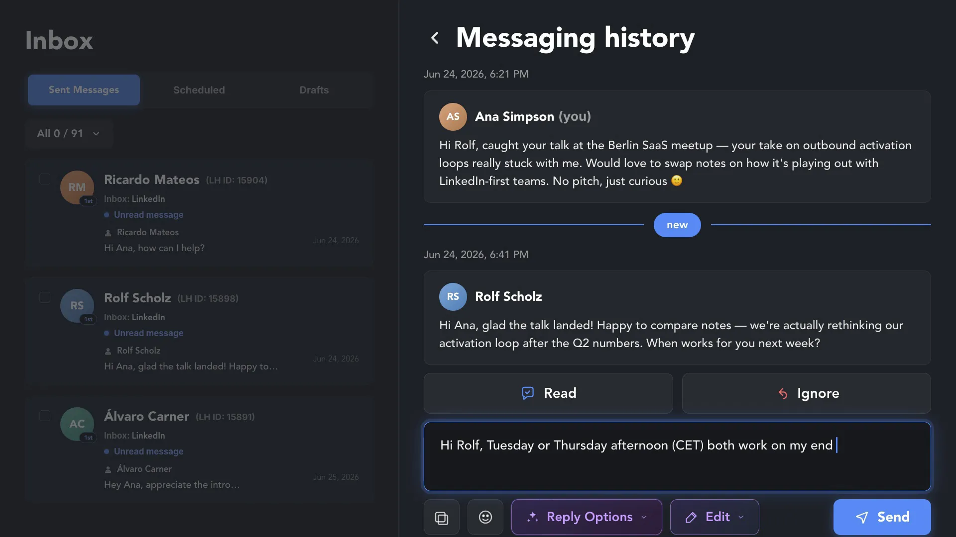 Native Manual Messaging