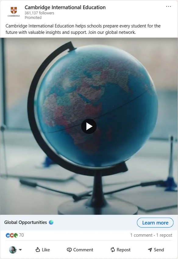 Promoted LinkedIn Post