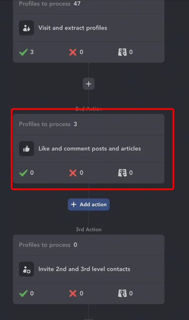 Funnel von Linked Helper für die Kontaktaufnahme mit einem Recruiter auf LinkedIn