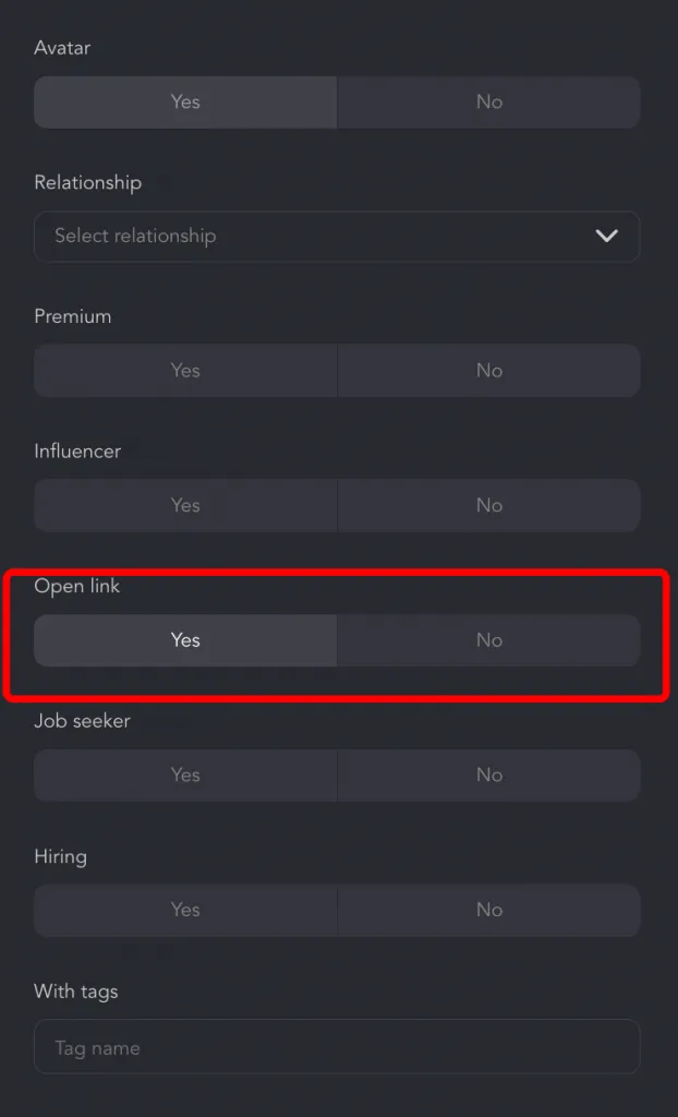 Open Link-Filter für kostenlose InMail-Nachrichten an Recruiter auf LinkedIn