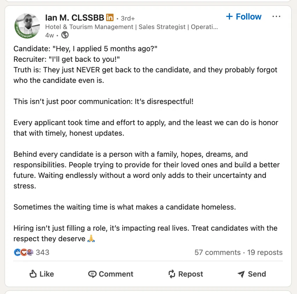 Praxisbeispiel dafür, was Sie einem Recruiter auf LinkedIn schreiben sollten