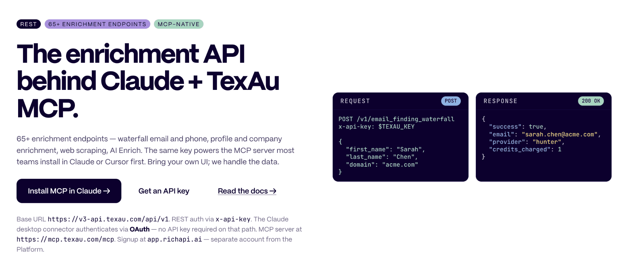 REST API, MCP, Webhooks, Async Jobs, and Rate Limits