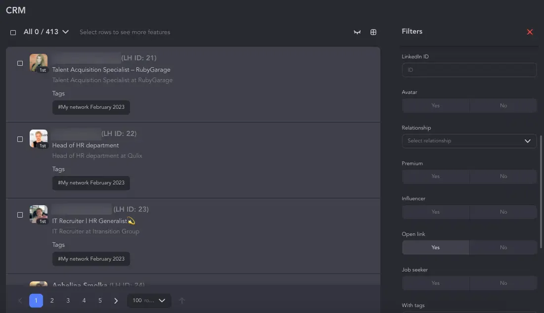 Lista do CRM do Linked Helper e preços das soluções de vendas do LinkedIn