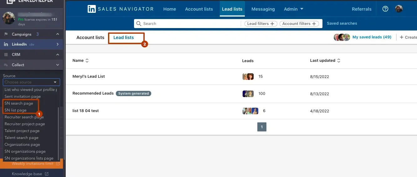 Listas de leads e custo do LinkedIn Sales Navigator