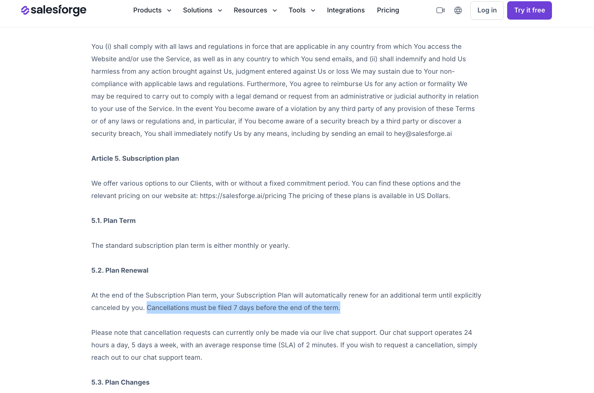 Salesforge Pricing