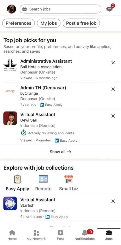 Wo Sie gespeicherte Jobs in der LinkedIn-App finden