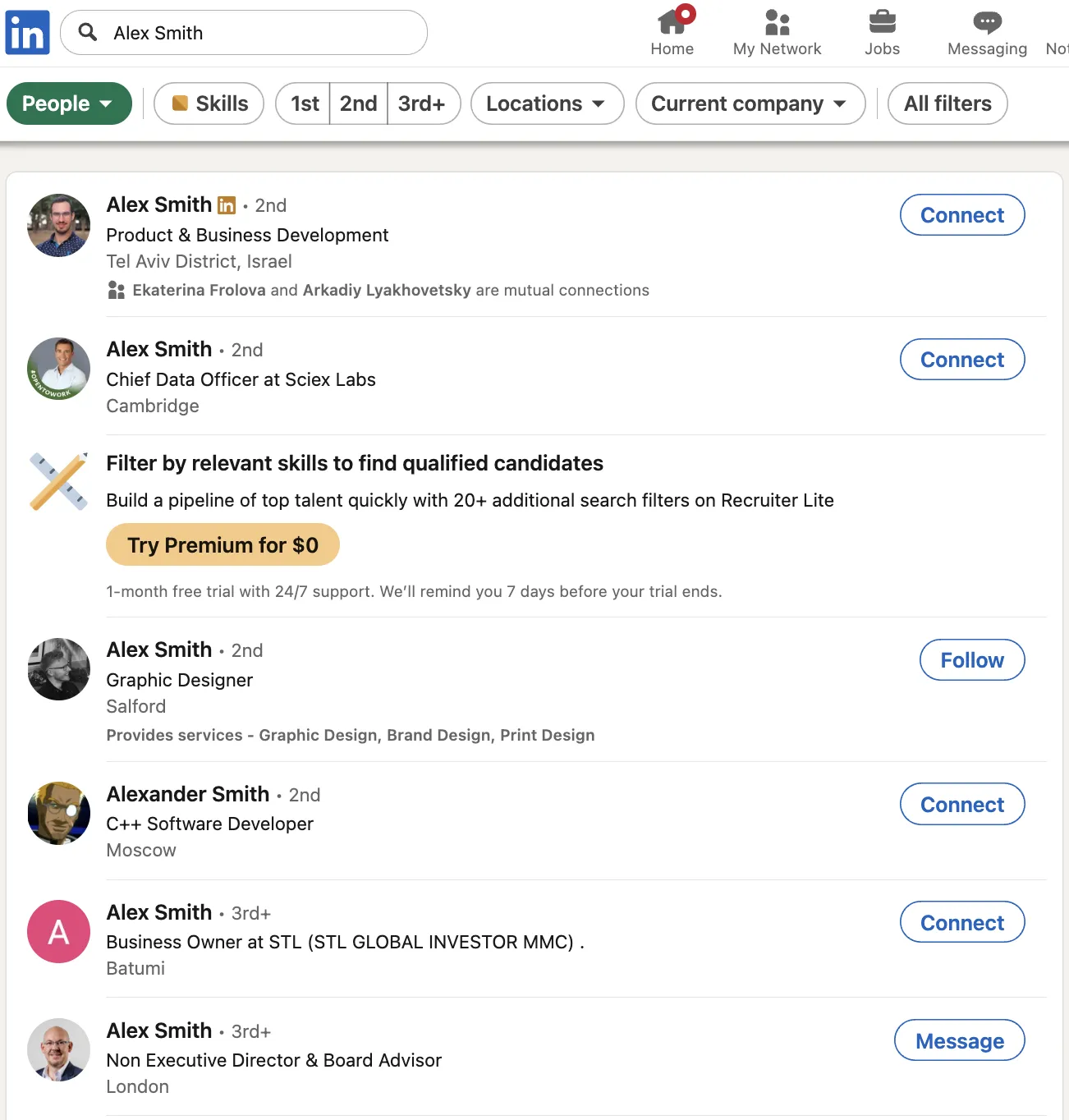Search-results Page Displaying Public Profiles