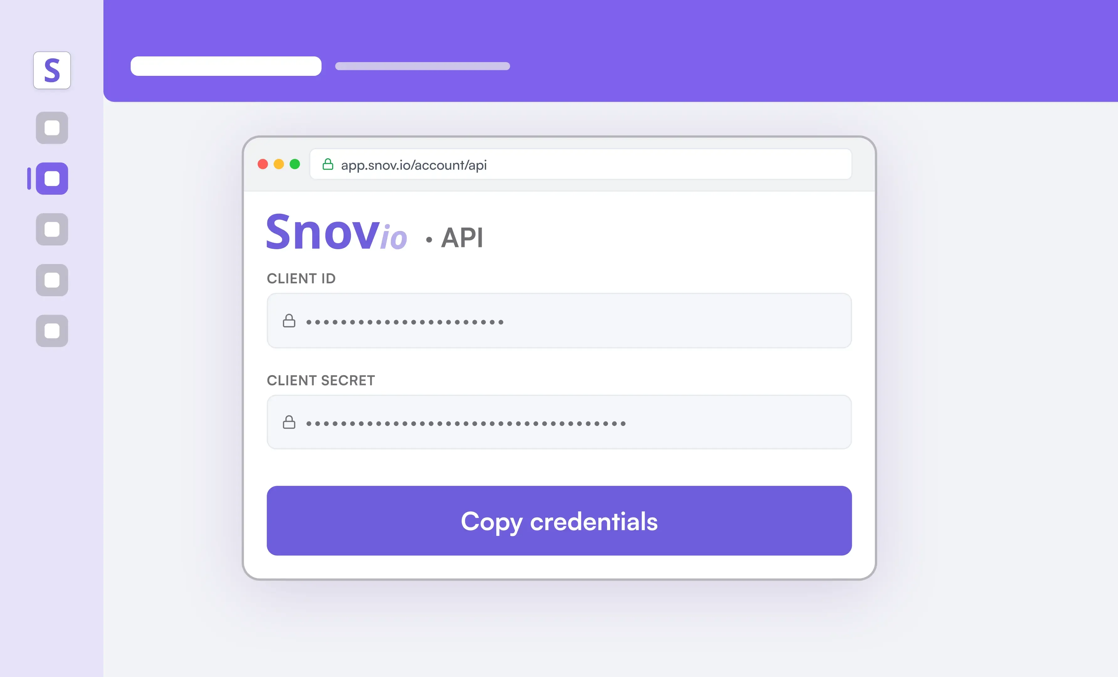 1. Get your Snov.io API credentials