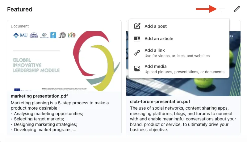 Steps to Add Content to LinkedIn Featured Section