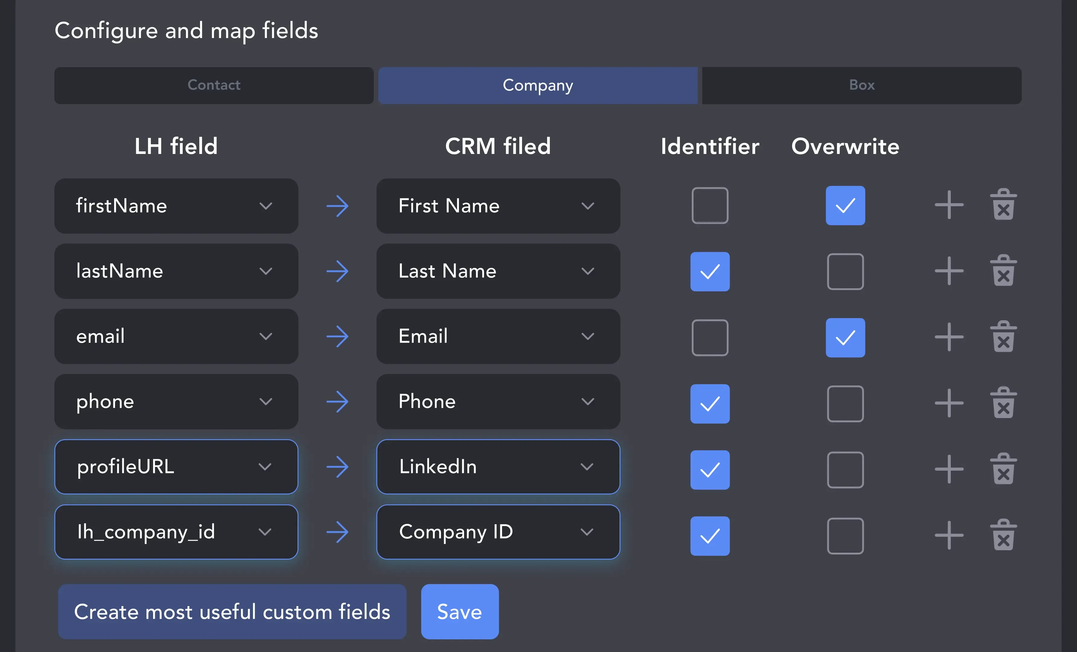 2. Map Fields and Identifiers