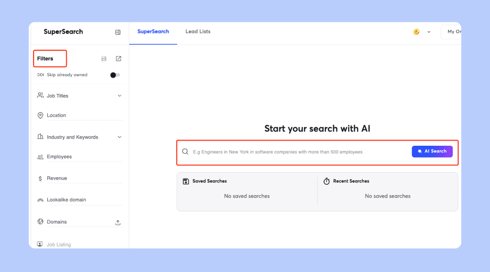 SuperSearch, Enrichment & Website Visitors