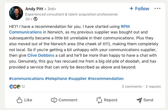 Personen in Empfehlungen auf LinkedIn markieren
