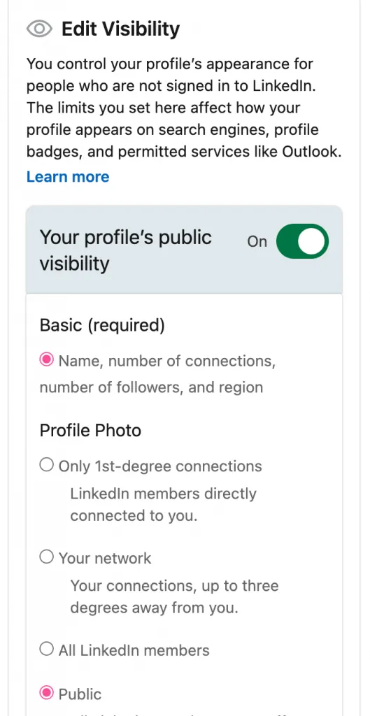So sehen Sie Ihr LinkedIn-Profil aus der Perspektive anderer – Einstellungen zur Informationsanzeige
