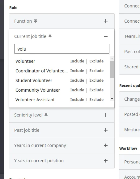 Búsqueda de perfiles con experiencia de voluntariado