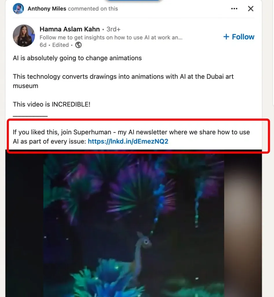 Tipos de contenido para publicar en LinkedIn: publicación promocional